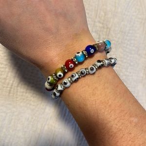 Set of two evil eye bracelets